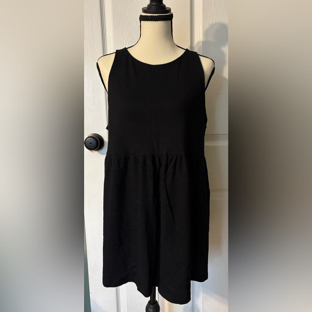 Old Navy Maternity Tank Top Size XL 100% Cotton Black Babydoll Flowy Summer
